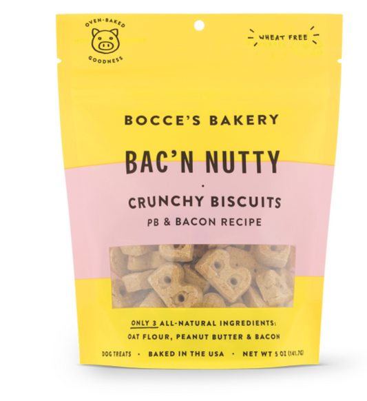 Bocce's Bakery Dog Crunchy Biscuits Bac'N Nutty