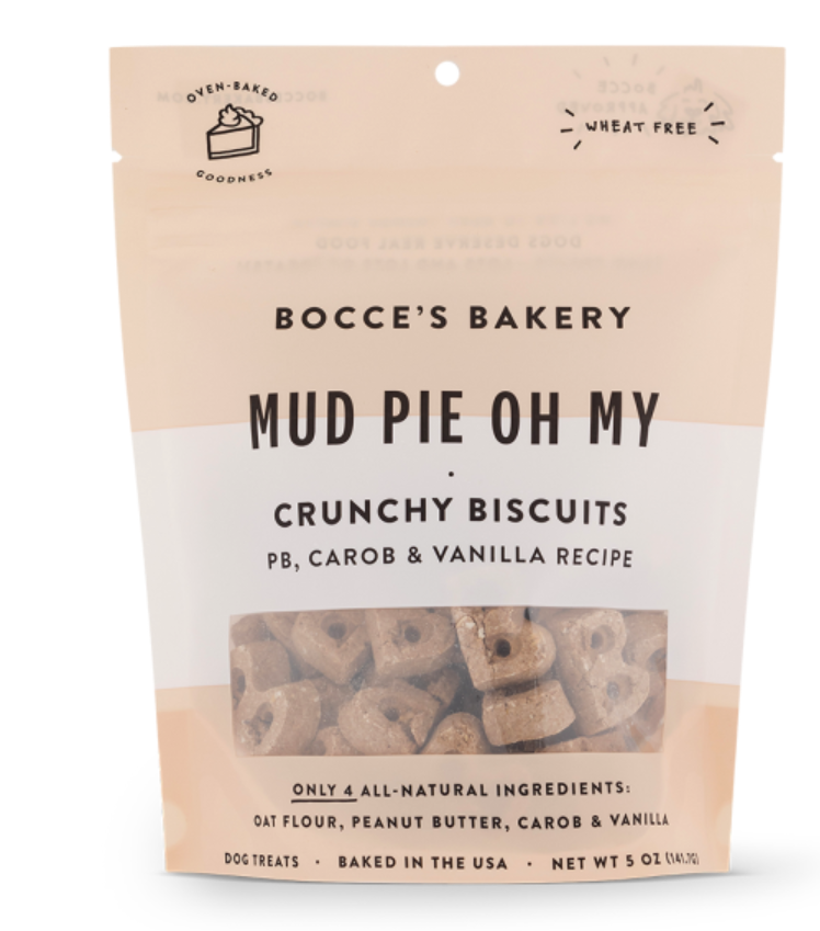 Bocce's Bakery Dog Crunchy Biscuits -Mud Pie Oh My -Sunday Roast- Say Moo-Quack