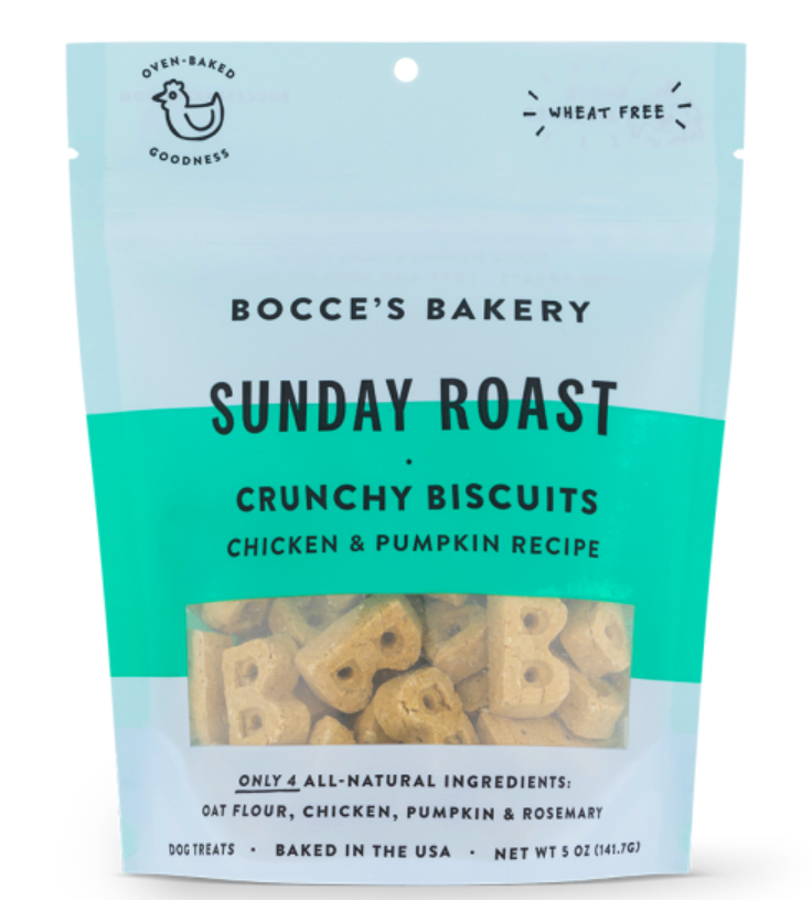 Bocce's Bakery Dog Crunchy Biscuits -Mud Pie Oh My -Sunday Roast- Say Moo-Quack