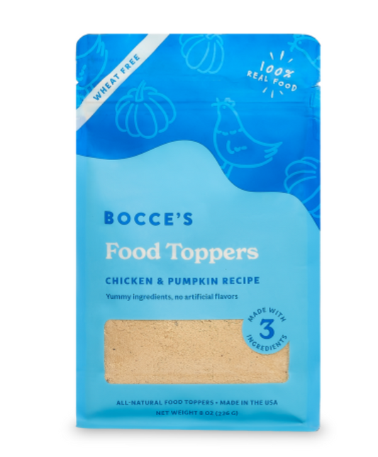 Bocce's Food Toppers - Chicken & Pumpkin -Cheese & Sweet Potato - Beef & Cheese