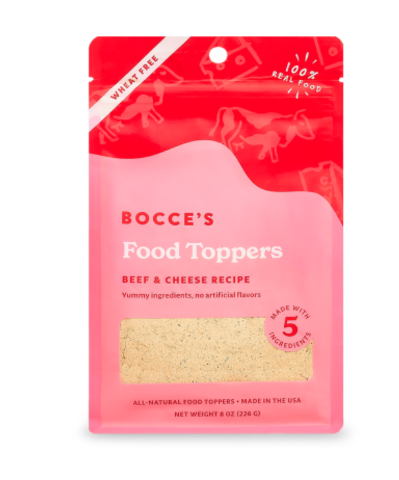 Bocce's Food Toppers - Chicken & Pumpkin -Cheese & Sweet Potato - Beef & Cheese