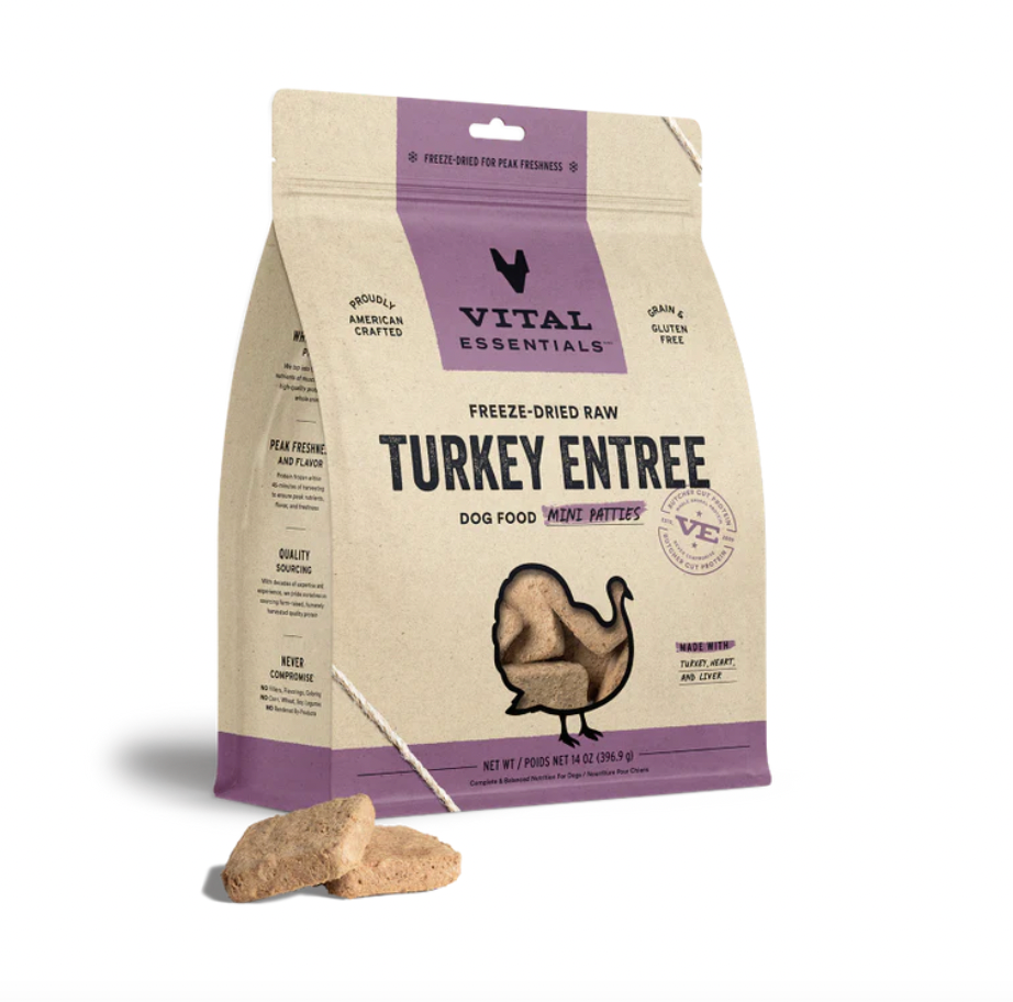 Vital Essentials - Dog Mini Patties Freeze Dried - Turkey