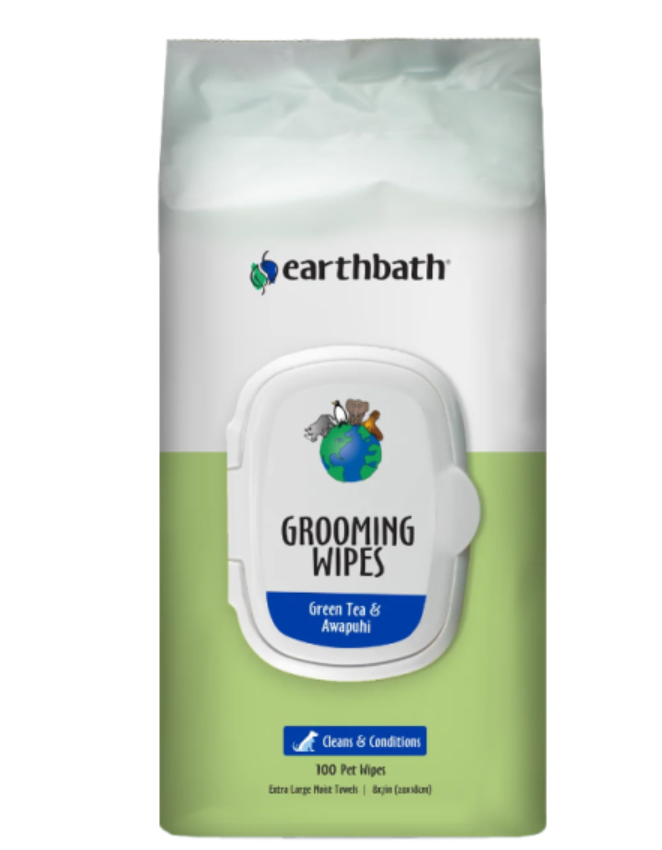 earthbath Grooming Wipes Green Tea