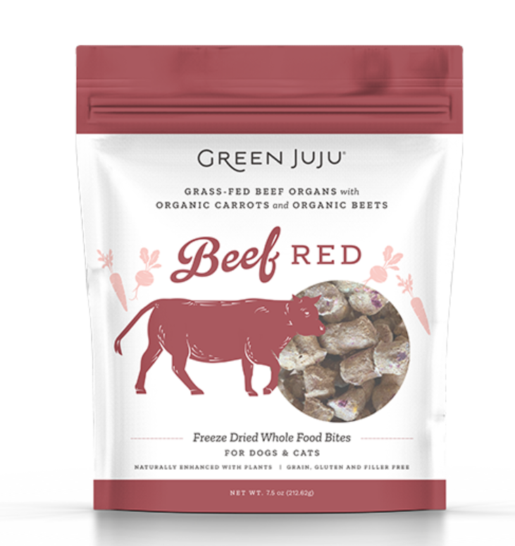 Green Juju Dog/Cat FD Whole Food Bites Beef Red