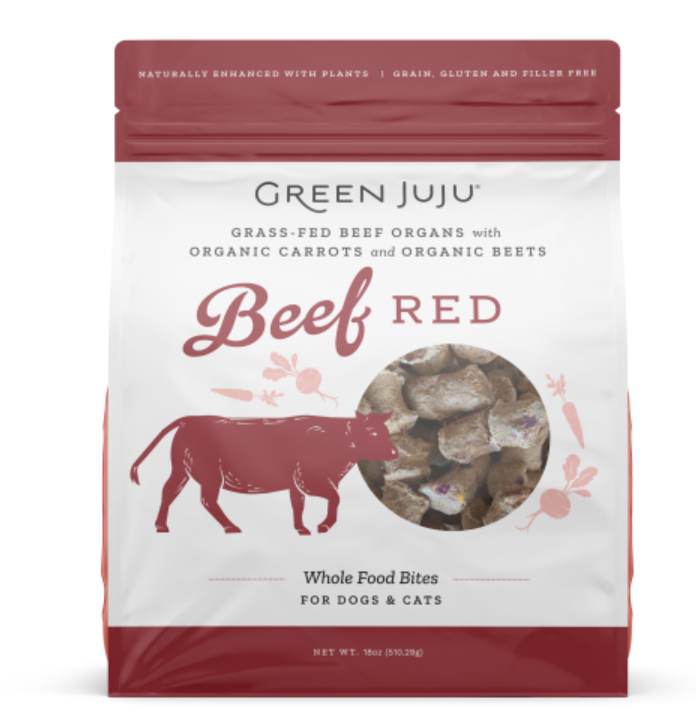 Green Juju Dog/Cat FD Whole Food Bites Beef Red