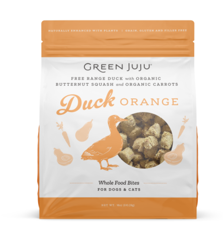 Green Juju Dog/Cat FD Whole Food Bites Duck Orange