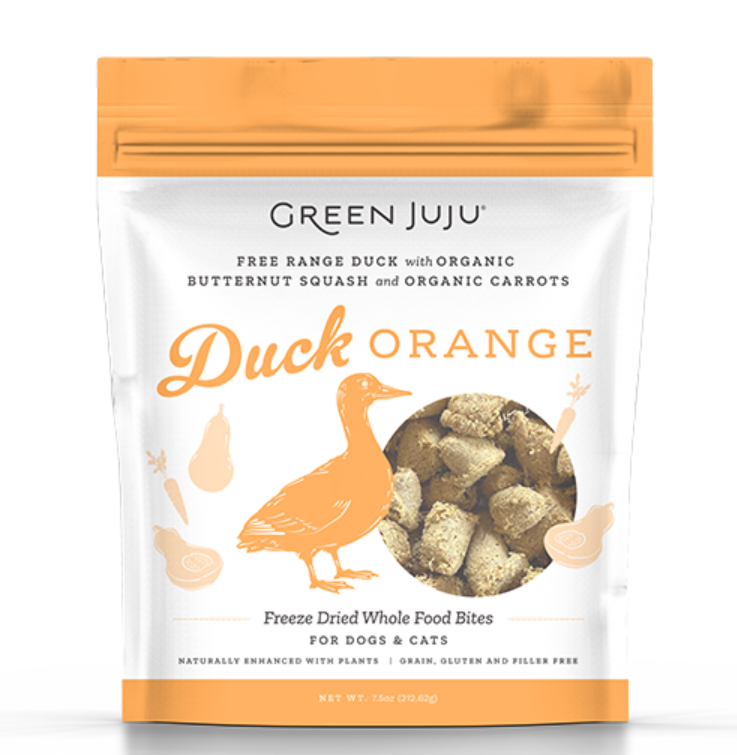 Green Juju Dog/Cat FD Whole Food Bites Duck Orange