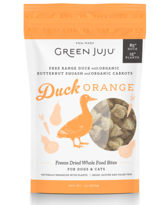 Green Juju Dog/Cat FD Whole Food Bites Duck Orange