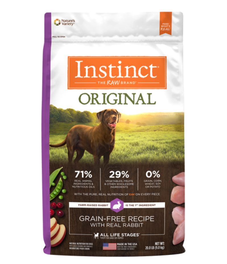 Instinct Dog Original GF Kibble FarmRaised Rabbit