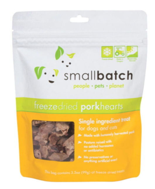 SMALLBATCH Freeze Dried Pork Hearts- Cats and dogs