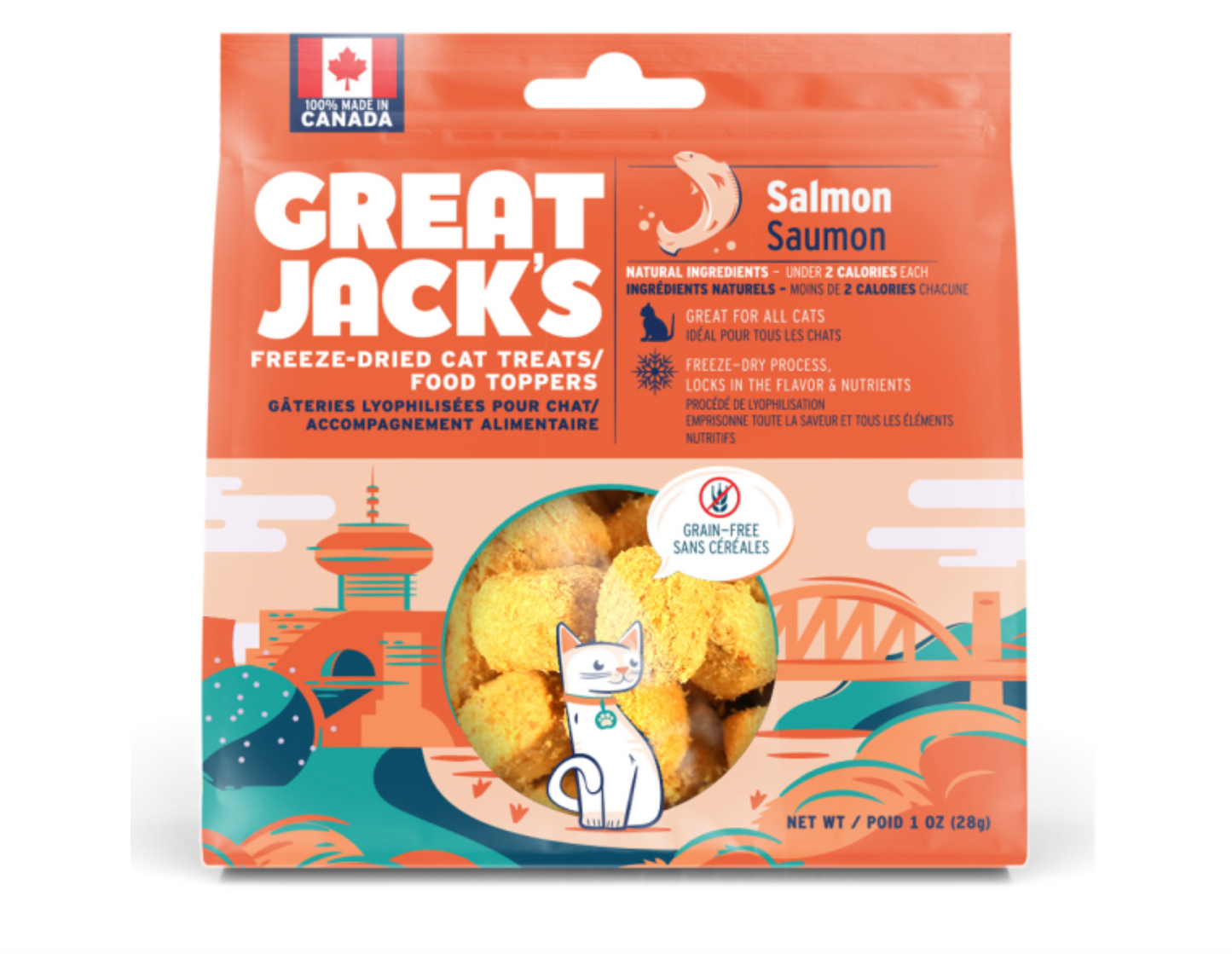 Great Jack's Cat FD Treats/Topper Salmon  85g