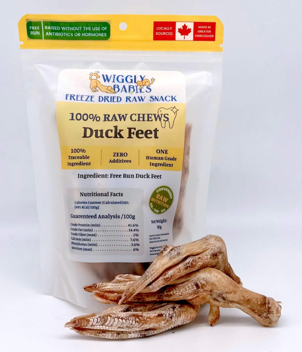 Wiggly Babies Duck Feet Freeze Dried Raw