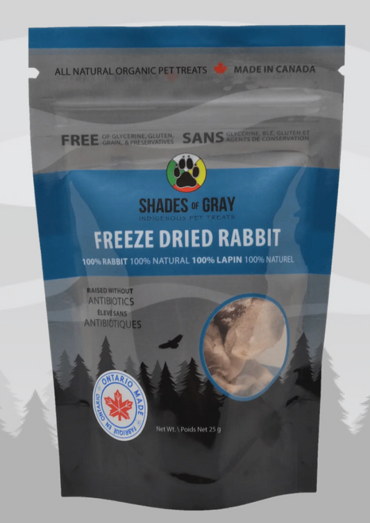 SHADES OF GRAY Freeze Dried Rabbit Snack Pet Treats