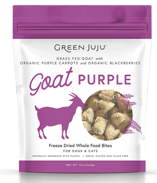 Green Juju Dog/Cat FD Whole Food Bites Goat Purple 7.5 oz