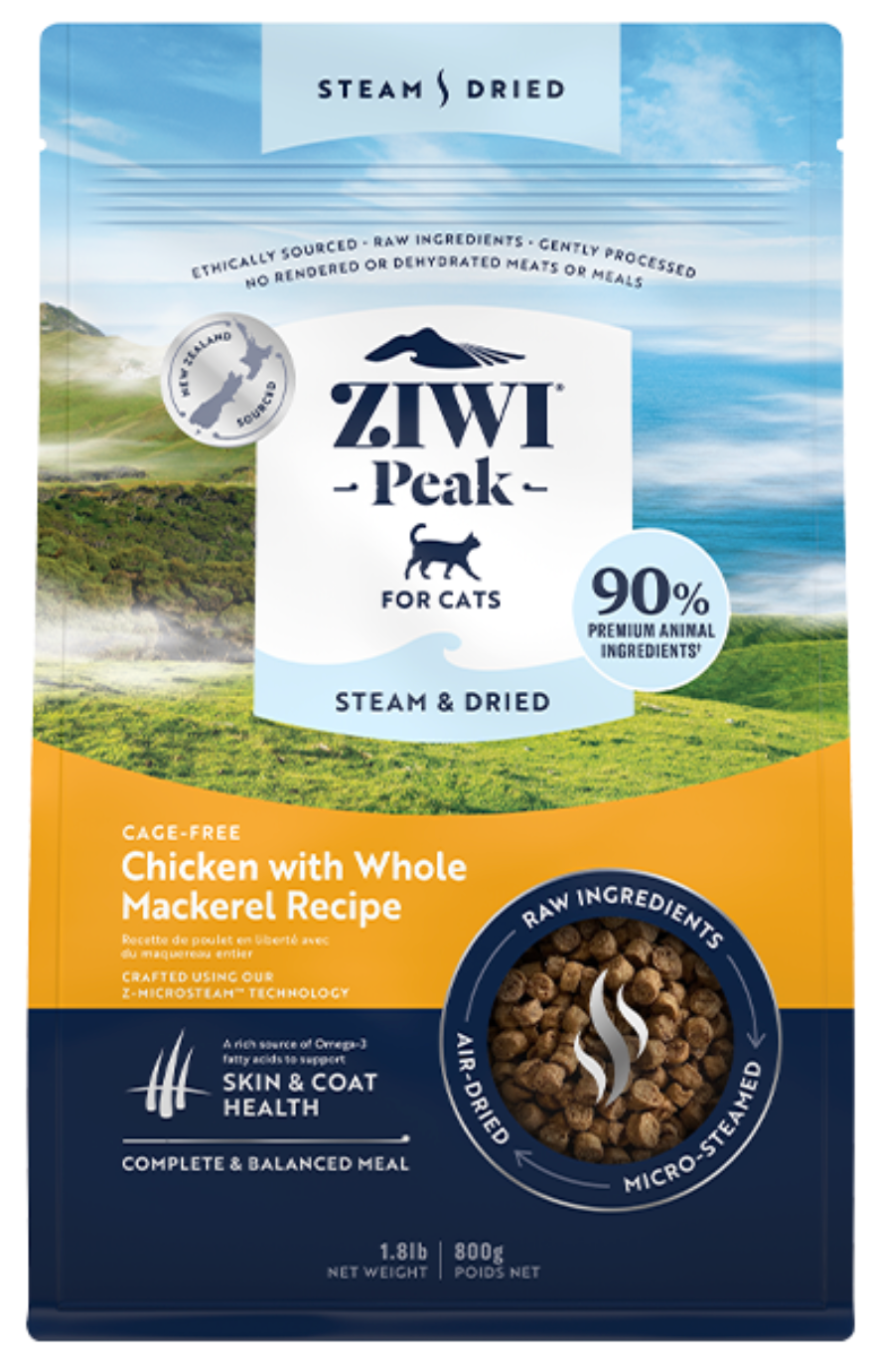 ZIWI Peak Cat Steam-Dried Chicken w/Whole Mackerel 800g