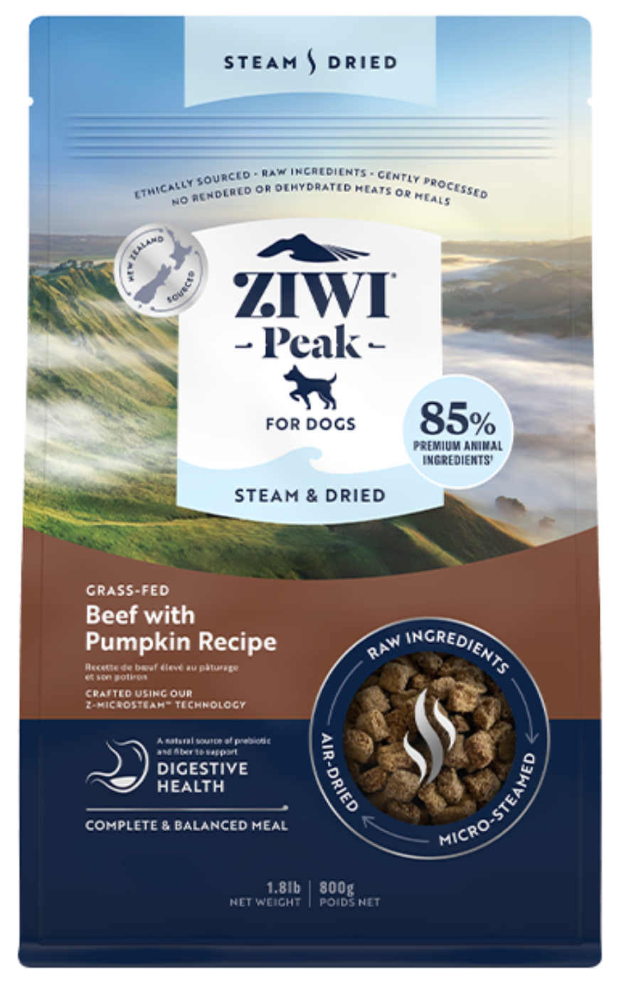 ZIWI Peak Dog Steam-Dried Beef w/Pumpkin 800g