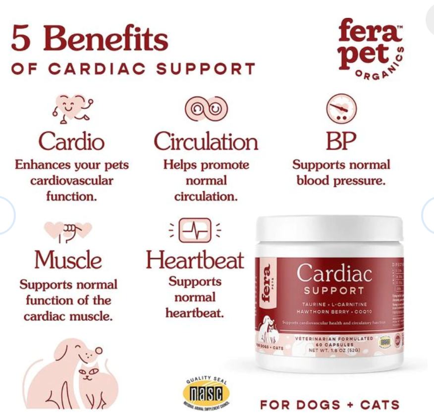 Fera Pets Cardiac Support Salmon Flavor Dog & Cat Supplement