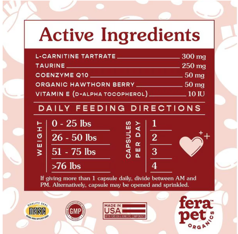 Fera Pets Cardiac Support Salmon Flavor Dog & Cat Supplement