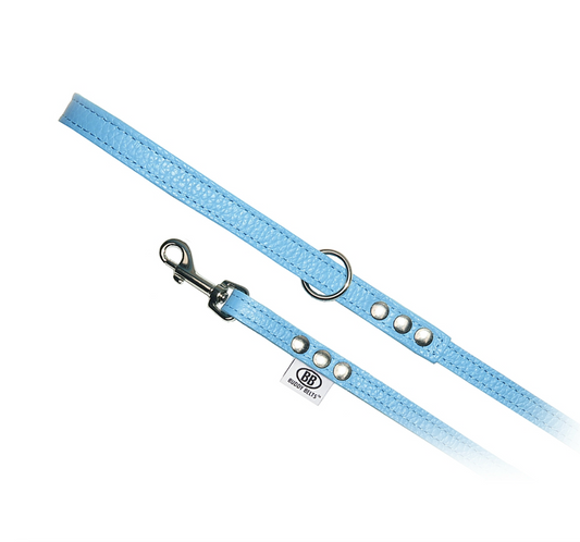 Buddy Belts All Leather Leashes - Permanent blue