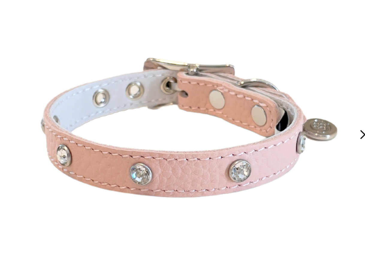 Buddy Belts Collars – Permanent Pink with crystal