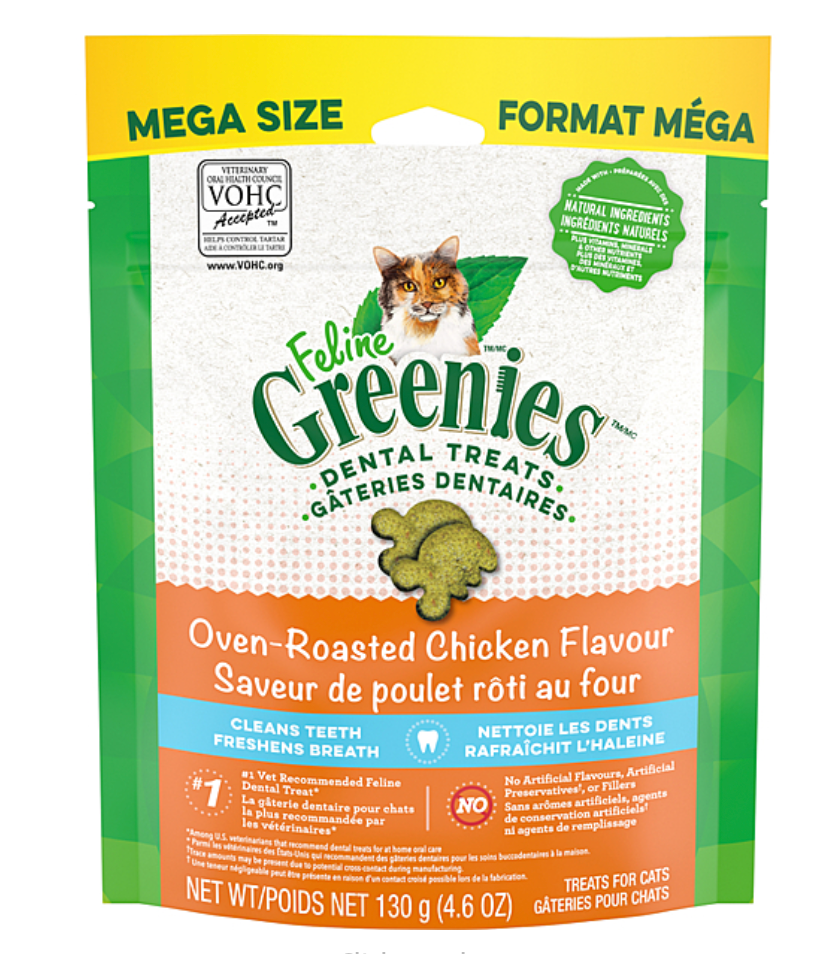Greenies oven-roasted chicken flavour dental treats 4.6oz