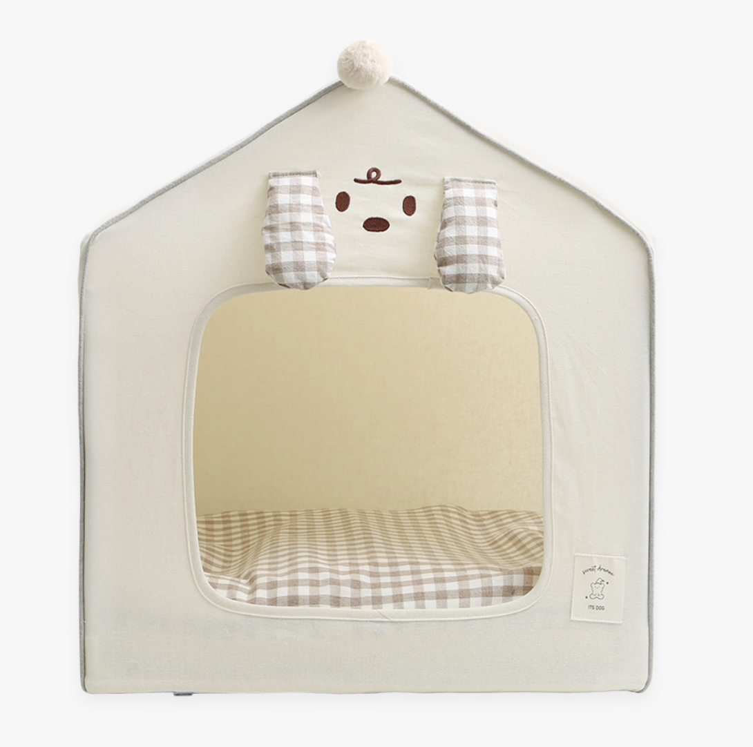 Its dog beige tent bed- L