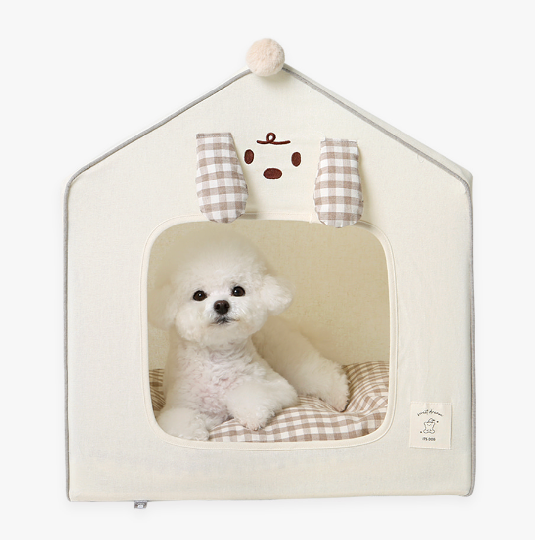 Its dog beige tent bed- L