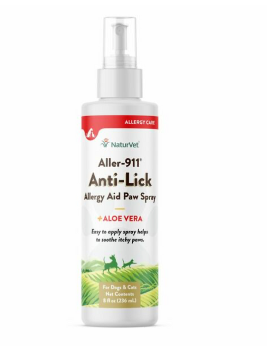 NaturVet Aller-911 Anti-Lick Paw Spray 8OZ