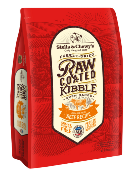 Stella&Chewys Dog RawCoated Kibble GF Beef 10 lb