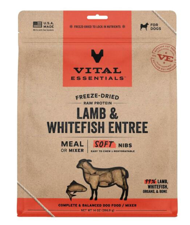 Vital Essentials FDRaw Lamb&Whitefish Entree&Mixer SoftNibs