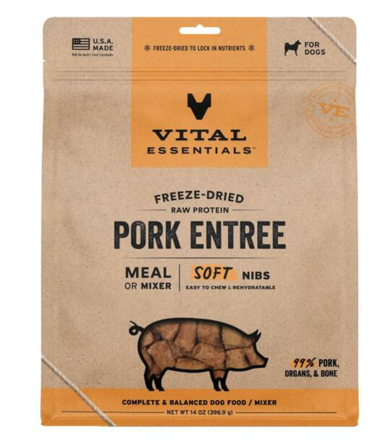 Vital Essentials FD Raw Pork Entree & Mixer Soft Nibs
