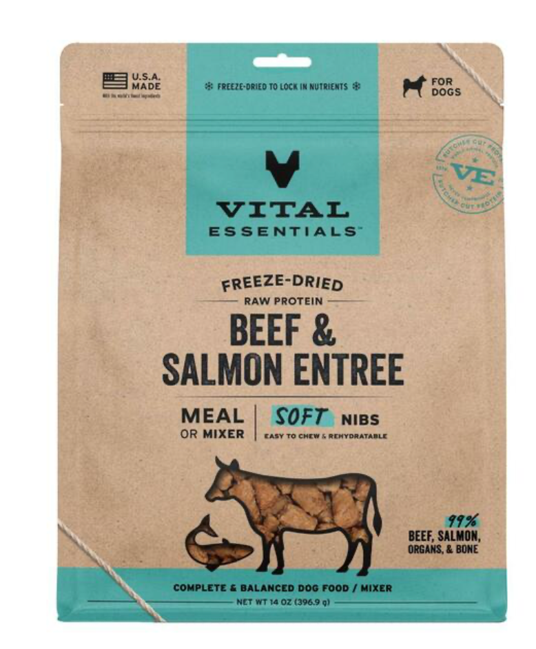 Vital Essentials FD Raw Beef & Salmon Entree&Mixer Soft Nibs