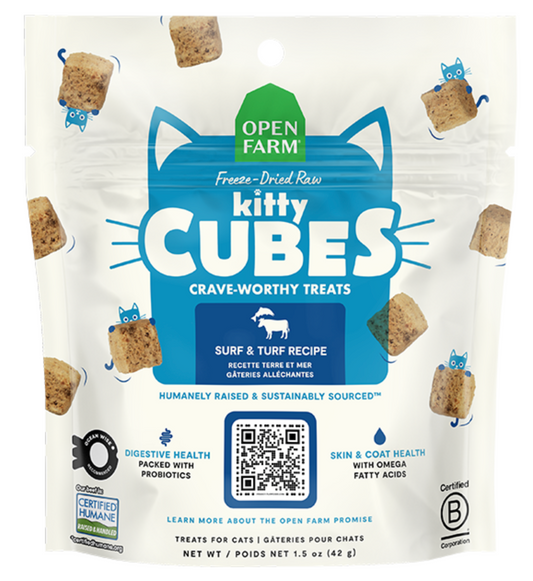 Open Farm Cat Treats Kitty Cubes Surf & Turf 1.5oz