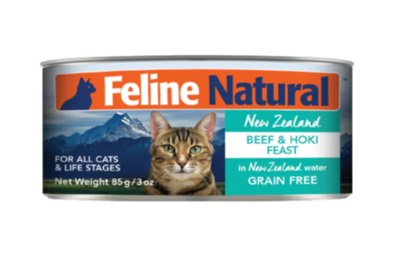 K9 Beef & Hoki feast cat cans