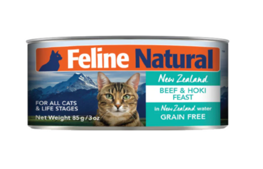 K9 Beef & Hoki feast cat cans