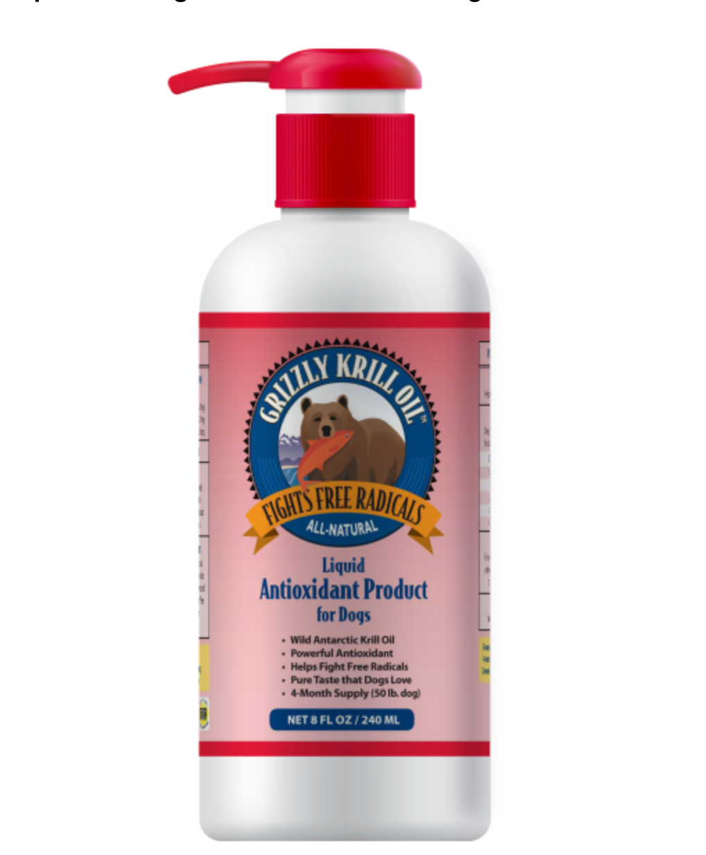 Grizzly Krill Oil Liquid Supplement 8 oz