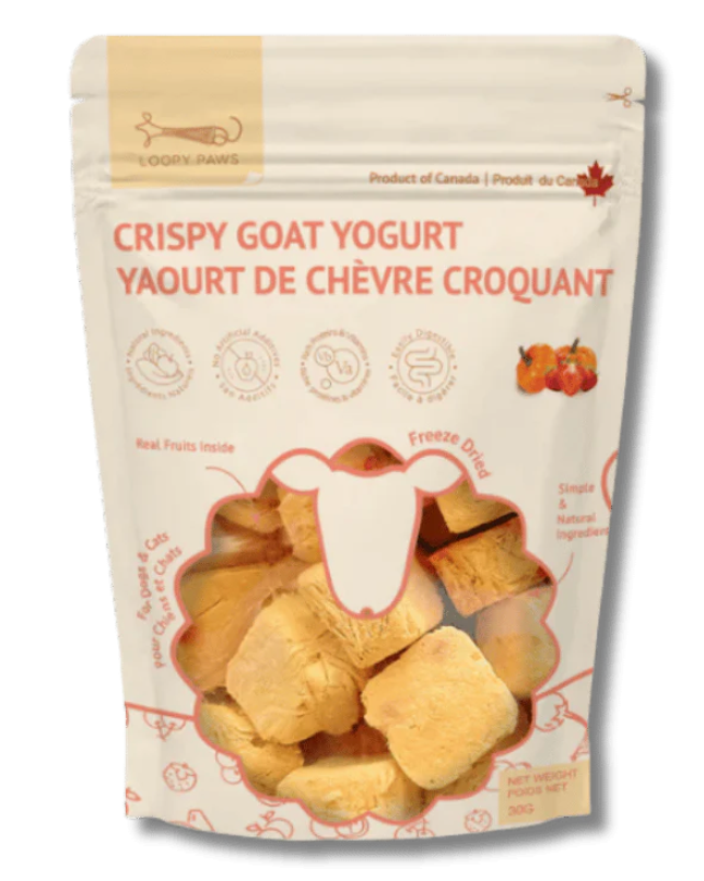 Loopy Paws - Treats - Freeze-Dried - Goat Yogurt Chunks - Pumpkin & Strawberry - 30g