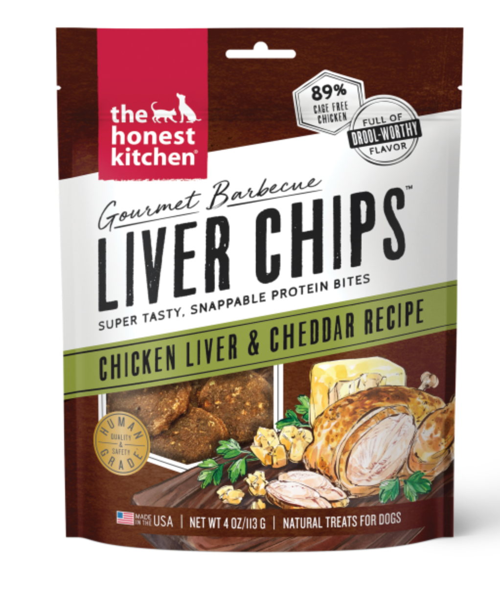 the honest kitchen HK Dog Gourmet BBQ Liver Chips Chicken Liver & Cheddar 4 oz