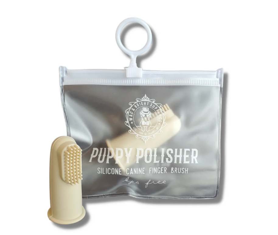 Wag & Bright- Puppy Polisher Finger Brush & Zip Travel Case