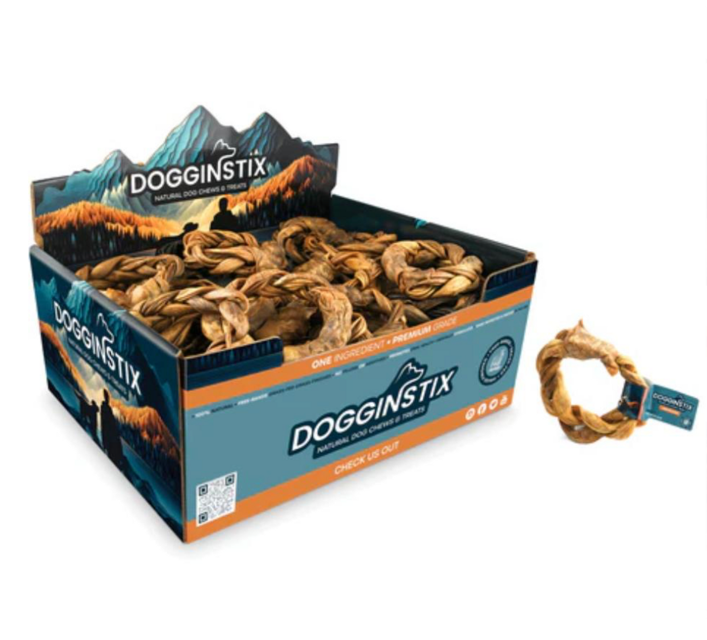 DOGGINSTIX Braided Lamb Collagen Ring 40ct