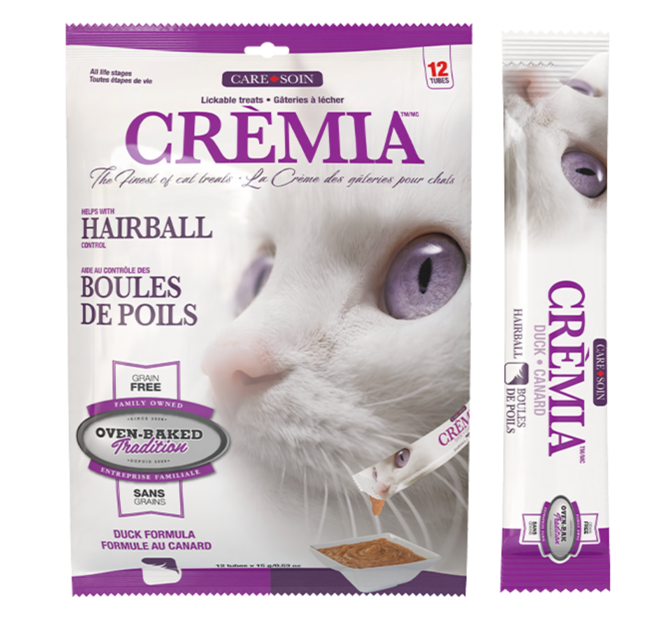 Oven-Baked Tradition Cat Cremia Puree Hairball Duck 8/180g