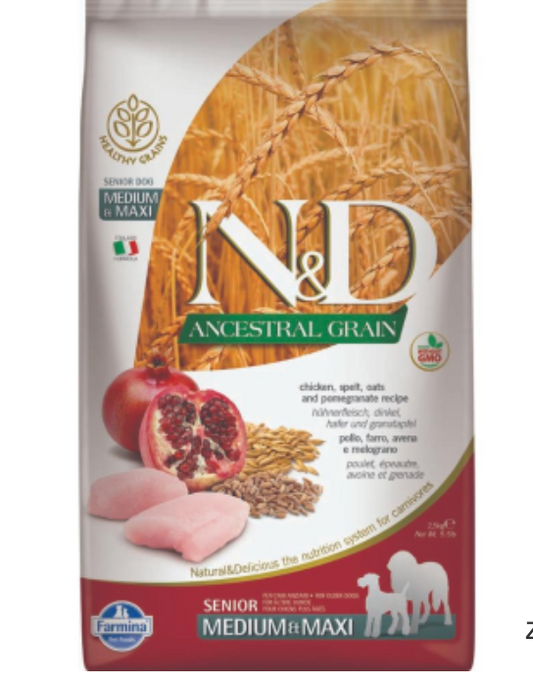 FARMINA N&D ANCESTRAL Dog SENIOR Chicken & Pom Med/Maxi2.5kg