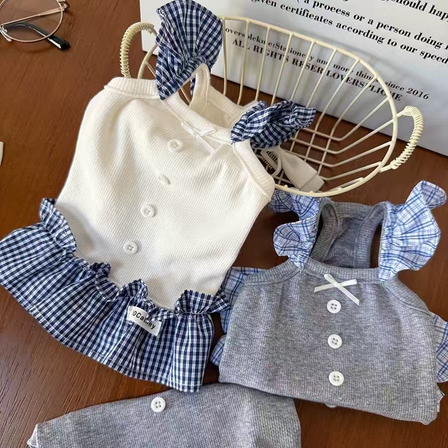 Cute Plaid Puppy Dress 018