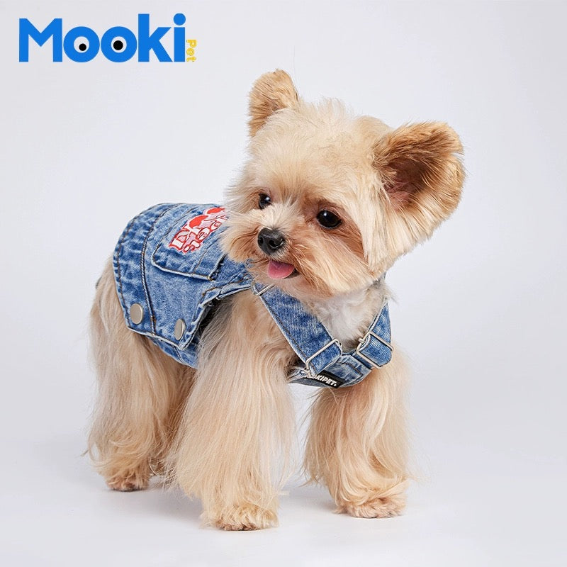 MOOKIPET Punk Demin Pet Overall