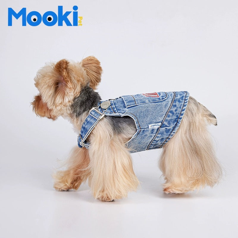 MOOKIPET Punk Demin Pet Overall