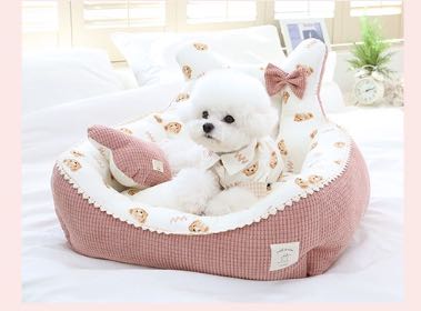 Its Dog Pink teddy bear pet bed