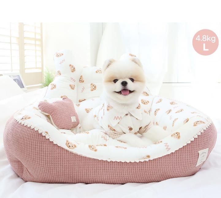 Its Dog Pink teddy bear pet bed