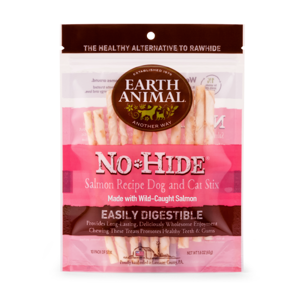 Earth Animal No-Hide Salmon Stix for Dogs & Cats - 10 Pack