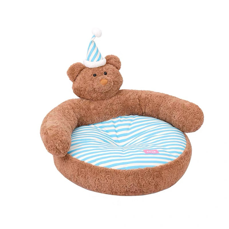 ZEZE Bear Hug Plush Pet Bed – Cozy & Warm Winter Bed