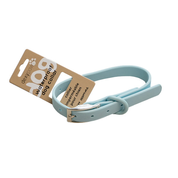 Dexypaws Waterproof Dog Collar - Sky Blue - Large